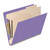 End Tab Classification Folders with 2 Dividers, Letter Size, Purple, 18pt. Stock, 2" Expansion, 10/Box, Fastener View