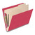 End Tab Classification Folders with 2 Dividers, Letter Size, Red, 18pt. Stock, 2" Expansion, 10/Box, Fasteners