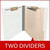 End Tab Classification Folders with 2 Dividers, Letter Size, White, 18pt. Stock, 2" Expansion, 10/Box, Two Dividers Callout