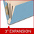 End Tab Classification Folders with 3 Dividers, Letter Size, Blue, 18 pt Stock, 3" Expansion, 10/Box, Three Inch Expansion Callout