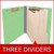 End Tab Classification Folders with 3 Dividers, Letter Size, Green, 18 pt Stock, 3" Expansion, 10/Box, Three Dividers Callout