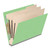 End Tab Classification Folders with 3 Dividers, Letter Size, Green, 18 pt Stock, 3" Expansion, 10/Box, Fastener View