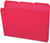 Smead red plastic file folders with slash pocket and 1 inch expansion