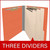 Orange end tab classification folder with three manila dividers and fasteners