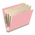 Pink end tab classification folder with three manila dividers and fasteners, DV-S43-38-18PNK