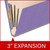 Purple end tab classification folder showing 3 inch reinforced expansion