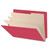 Red end tab classification folder with three manila dividers and fasteners, DV-S43-38-18RED