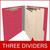 Red end tab classification folder with three manila dividers and fasteners