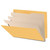Yellow end tab classification folder with three manila dividers and fasteners, DV-S43-38-18YLW
