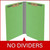 Green legal-size end tab pressboard fastener folder with no dividers
