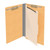 Open goldenrod legal-size 1-divider end tab classification folder with fasteners and manila divider