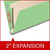 18pt green legal-size 1-divider classification folder with 2 inch expansion