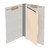 Open gray legal-size 1-divider end tab classification folder with fasteners and manila divider
