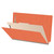 Orange legal-size 1-divider classification folder showing 2 inch expansion and interior divider