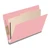 Open 18pt pink legal-size classification folder with one divider and multiple filing sections