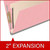 18pt pink legal-size 1-divider classification folder with 2 inch expansion