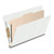 hite legal-size 1-divider end tab classification folder shown open with manila divider, fasteners, and reinforced spine