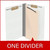 hite 1-divider end tab classification folder shown open at an angle with manila divider and side fastener