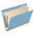 DV-S52-26-18BLU blue legal size end tab classification folder with two dividers open view