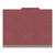 Front view of dark red letter size top tab classification folder with 2 inch expansion
