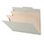 Gray 2-divider top tab classification folder shown partially open with manila dividers, top tabs, and gray Tyvek expansion.