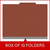 Red letter-size top tab classification folder shown closed; graphic reads “Box of 10 Folders.”