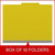 Yellow letter-size top tab classification folder shown closed; graphic reads “Box of 10 Folders.”