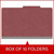 Closed dark red legal-size top tab classification folder, sold 10 folders per box