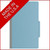 Closed blue legal-size top tab classification folder made in the USA