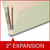 Close-up of gray-green classification folder showing the reinforced 2-inch Tyvek expansion
