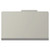 Front view of closed grey legal-size top tab classification folder