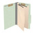 Pale green legal-size top tab classification folder with two dividers and gray expandable spine