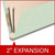 Close-up of pale green classification folder showing the reinforced 2-inch gray Tyvek expansion