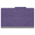 Front view of closed purple legal-size top tab classification folder