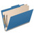 Close-up of royal blue classification folder