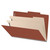 2-Divider Top Tab Classification Folders, Legal Size, Red, 25pt Stock, 10/Box