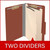 2-Divider Top Tab Classification Folders, Legal Size, Red, 25pt Stock, 10/Box