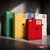 FireKing safety cabinets in green, yellow, blue, platinum and red finishes for pesticides, flammables, corrosives, lab chemicals and combustibles.