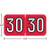 Barkley BAYM 2030 year label, red, 3/4" x 1-1/2"
