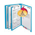 Smead End Tab Classification Folders, 2 Dividers, Letter Size, 14pt, Blue, 10/Box