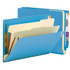 Smead End Tab Classification Folders, 2 Dividers, Letter Size, 14pt, Blue, 10/Box