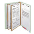 Smead End Tab Classification Folders, 2 Dividers, Legal Size, Recycled Pressboard, Gray/Green, 10/Box