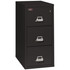 Black 3-drawer vertical file cabinet, all closed – FireKing 2-Hour Vertical File, Legal Size