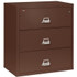 FireKing Lateral File Cabinet, 1-Hour Fire Rated, 3-Drawer, 38" Wide, Brown