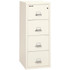 Ivory White FireKing 4-Drawer Letter Size File Cabinet, 25 Inches Deep, 1-Hour Fireproof Protection with Lock and Open Drawer (4-1825-CIW)
