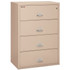 FireKing Lateral File Cabinet, 1-Hour Fire Resistant, 4-Drawer, Letter/Legal, 38" Wide, Champagne