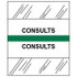 Medical Chart Index Tabs, Consults, Green, 1/2 x 1-1/4, 100/Pk (54523)