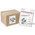 Shipping box with 4 by 2-1/2 inch integrated label applied, example layout showing two labels per form similar to item 59912-CS