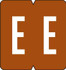 GBS/VRE Alpha Labels, 8848-Series, 1 5/16 H x 1 1/4 W, Letter E, Brown, 200/Pack, 61325