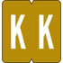 GBS/VRE Alpha Labels, 8848-Series, 1 5/16 H x 1 1/4 W, Letter K, Gold, 200/Pack, 61331